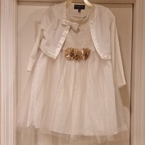 Cream and Gold Dress with Bolero